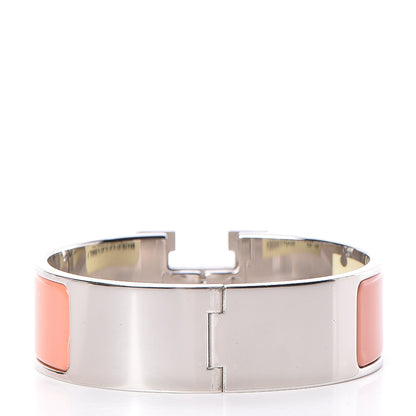 Hermes Enamel Wide Clic Clac H Bracelet GM Rose Saumon 3 of 5