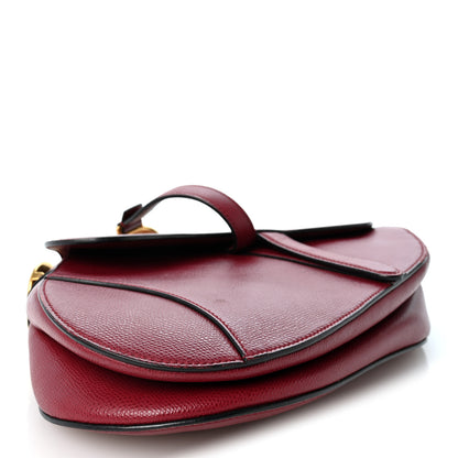 Christian Dior Grained Calfskin Saddle Bag Red 4 of 12