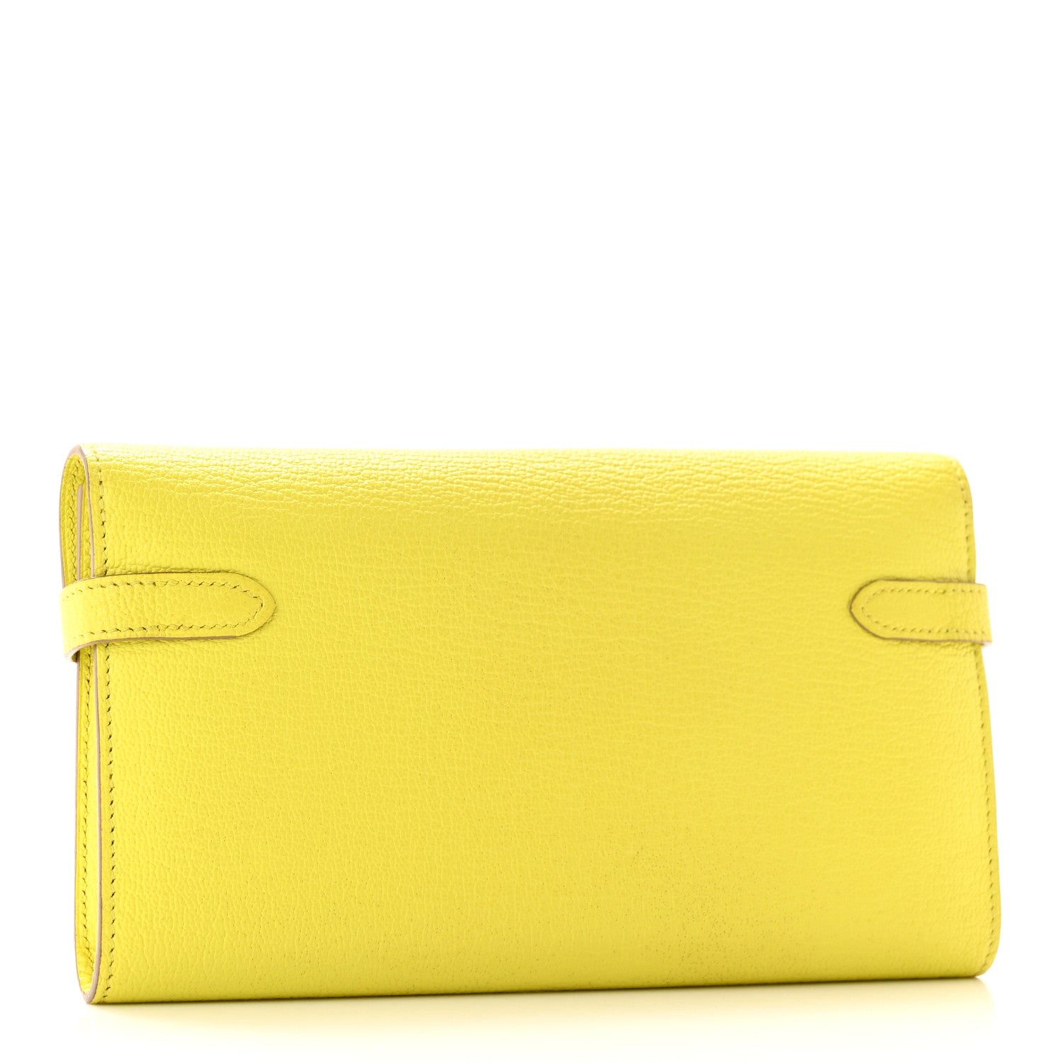 Hermes Chevre Mysore Kelly Longue Wallet Lime 3 of 12