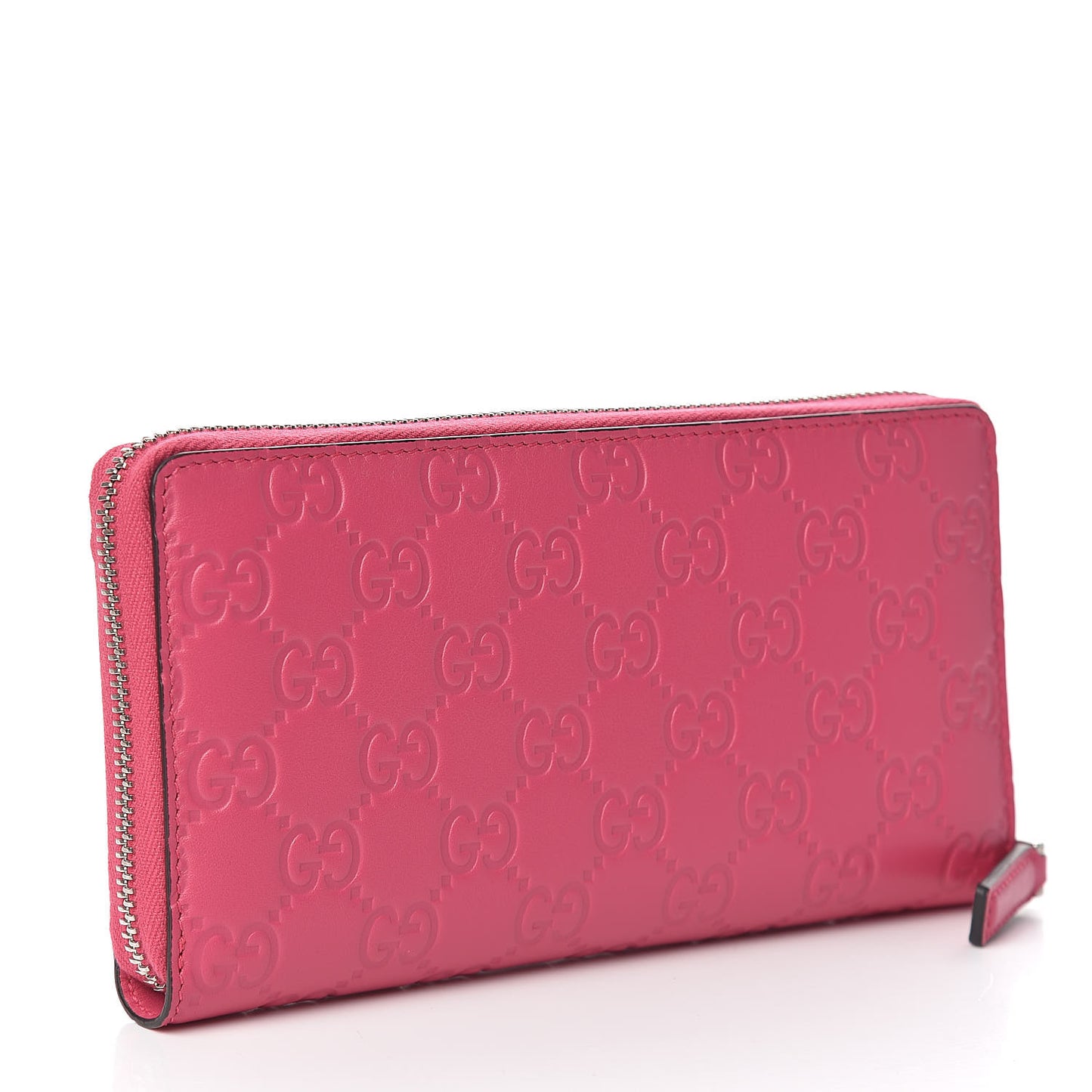 X MLB Guccissima Signature NY Yankees Embroidered Zip Around Wallet Box Pink Blue Ivory