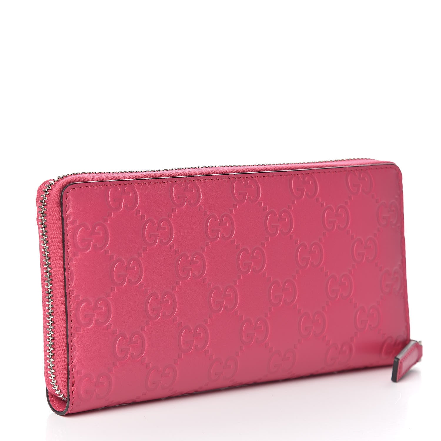 Gucci X MLB Guccissima Signature NY Yankees Embroidered Zip Around Wallet Box Pink Blue Ivory 3 of 9