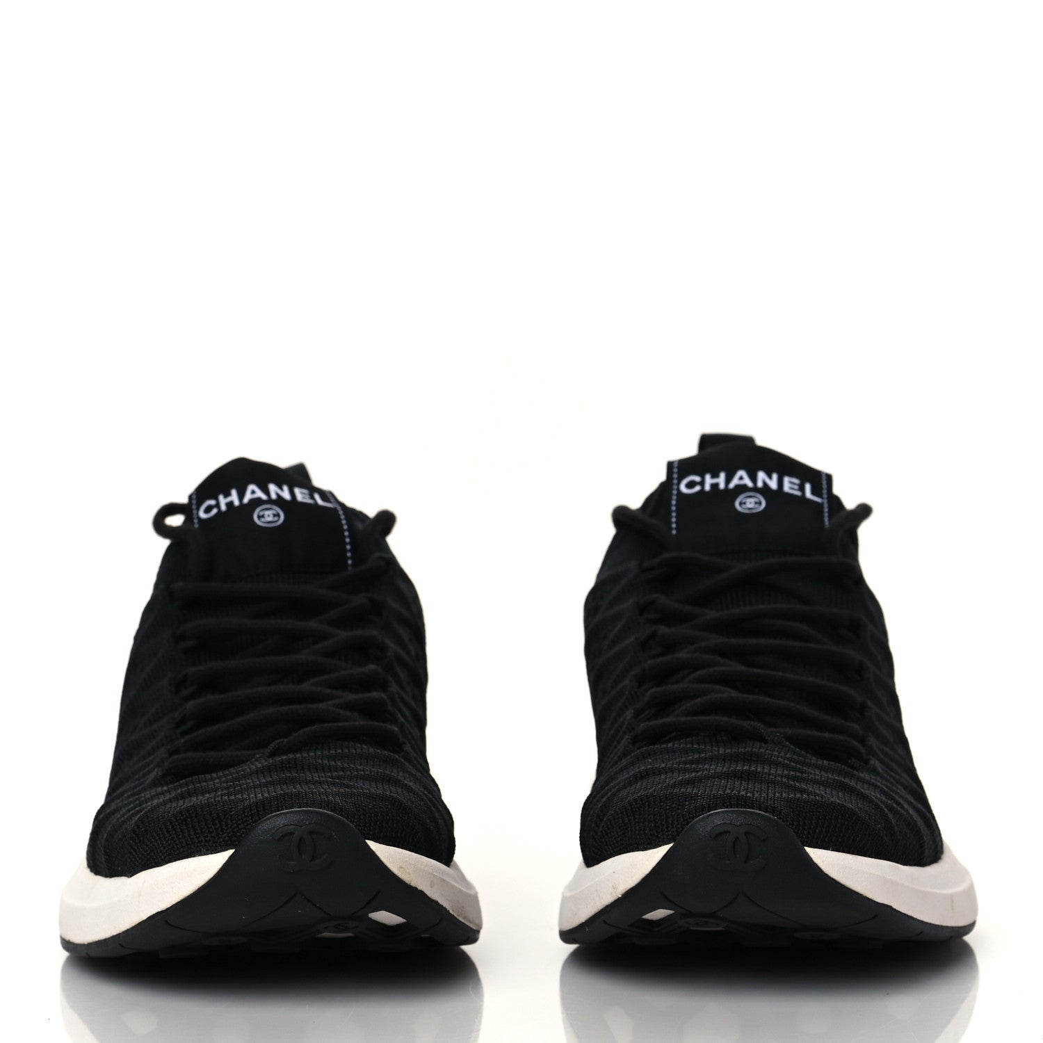 Chanel Fabric Logo Sneakers 38 Black 2 of 7
