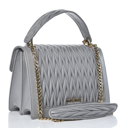 Miu Miu Nappa Confidential Matelasse Top Handle Nube 3 of 10