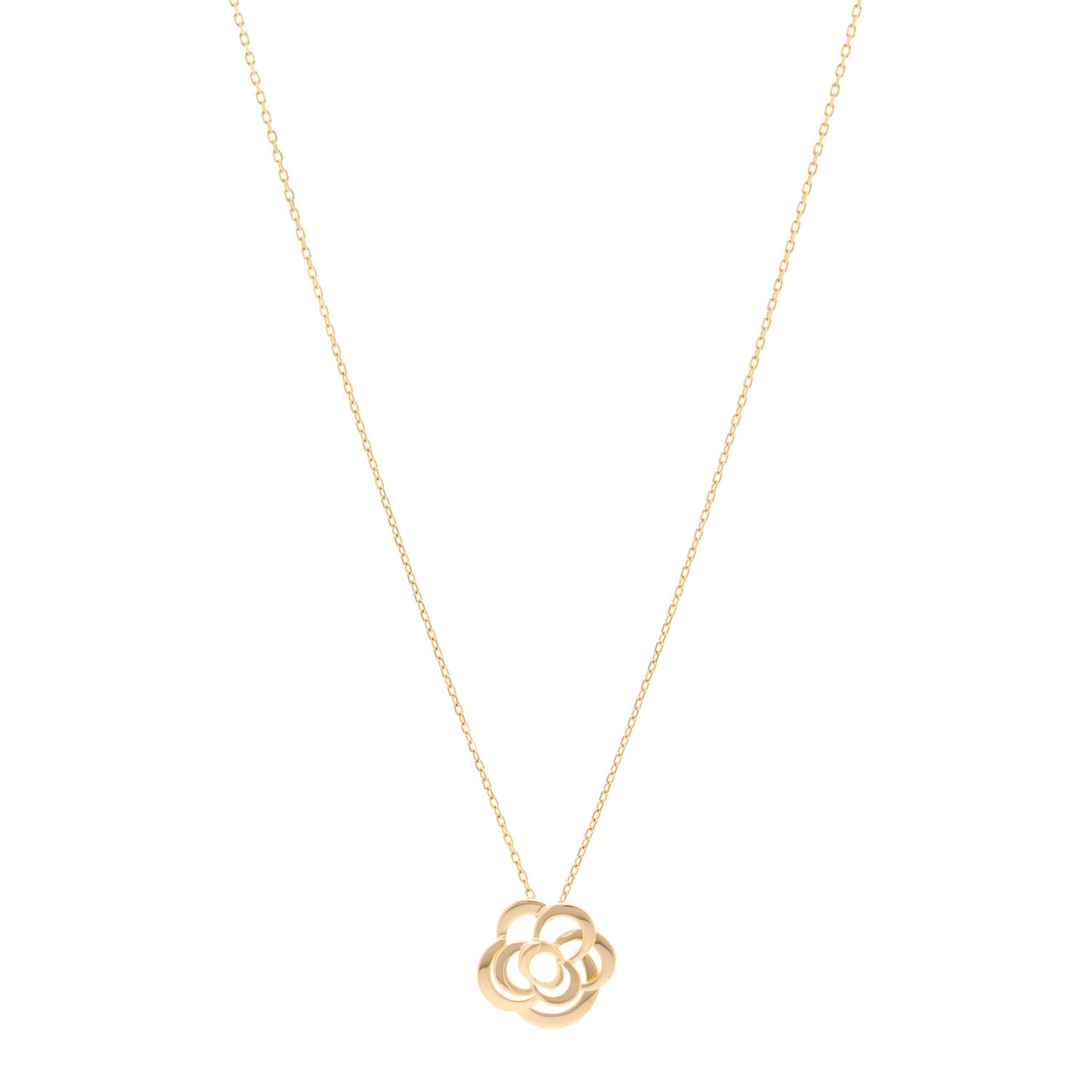 18K Yellow Gold Fil de Camelia Pendant Necklace
