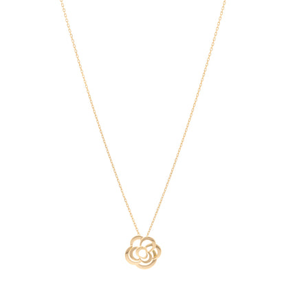 Chanel 18K Yellow Gold Fil de Camelia Pendant Necklace 1 of 4