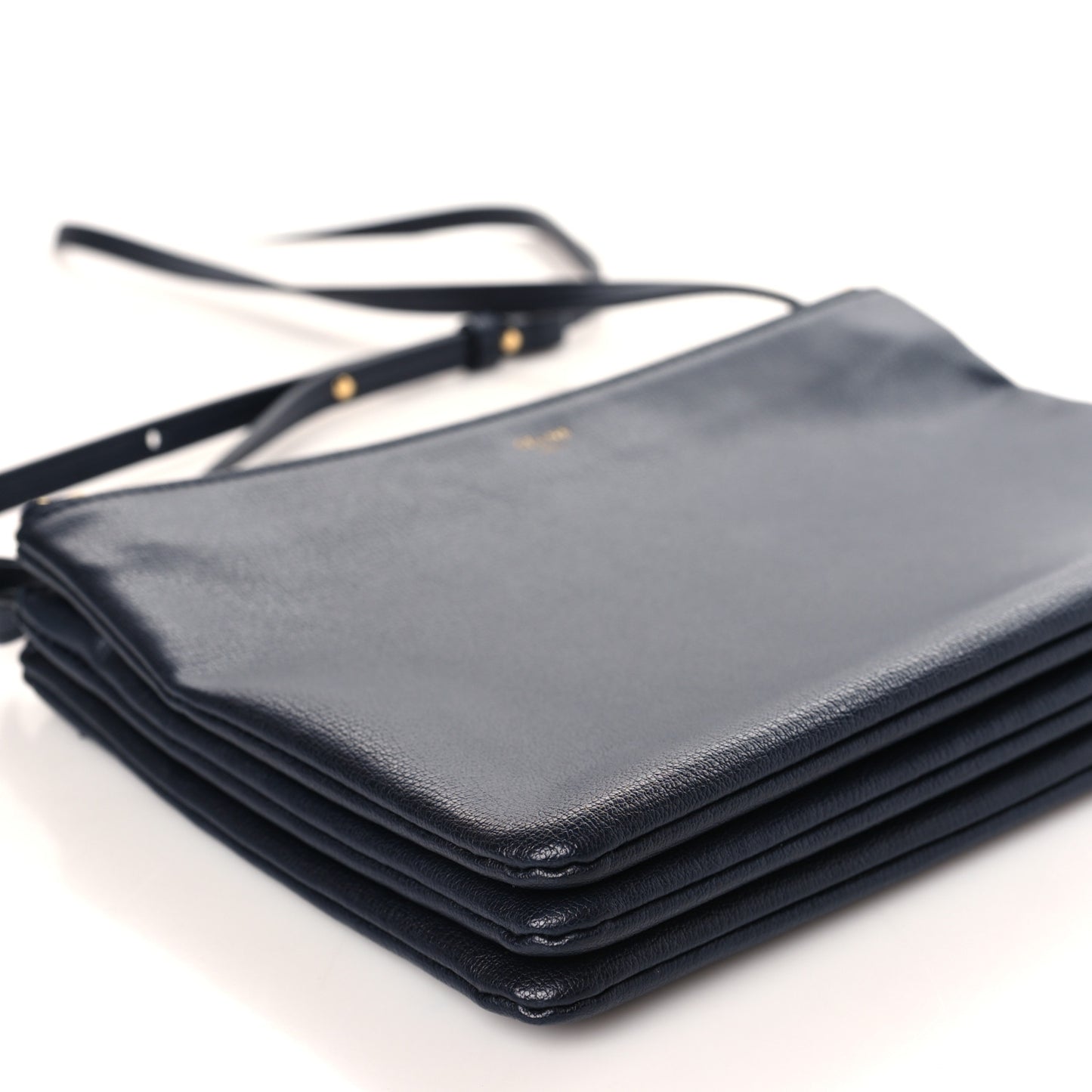 Lambskin Large Trio Crossbody Bag Navy Blue