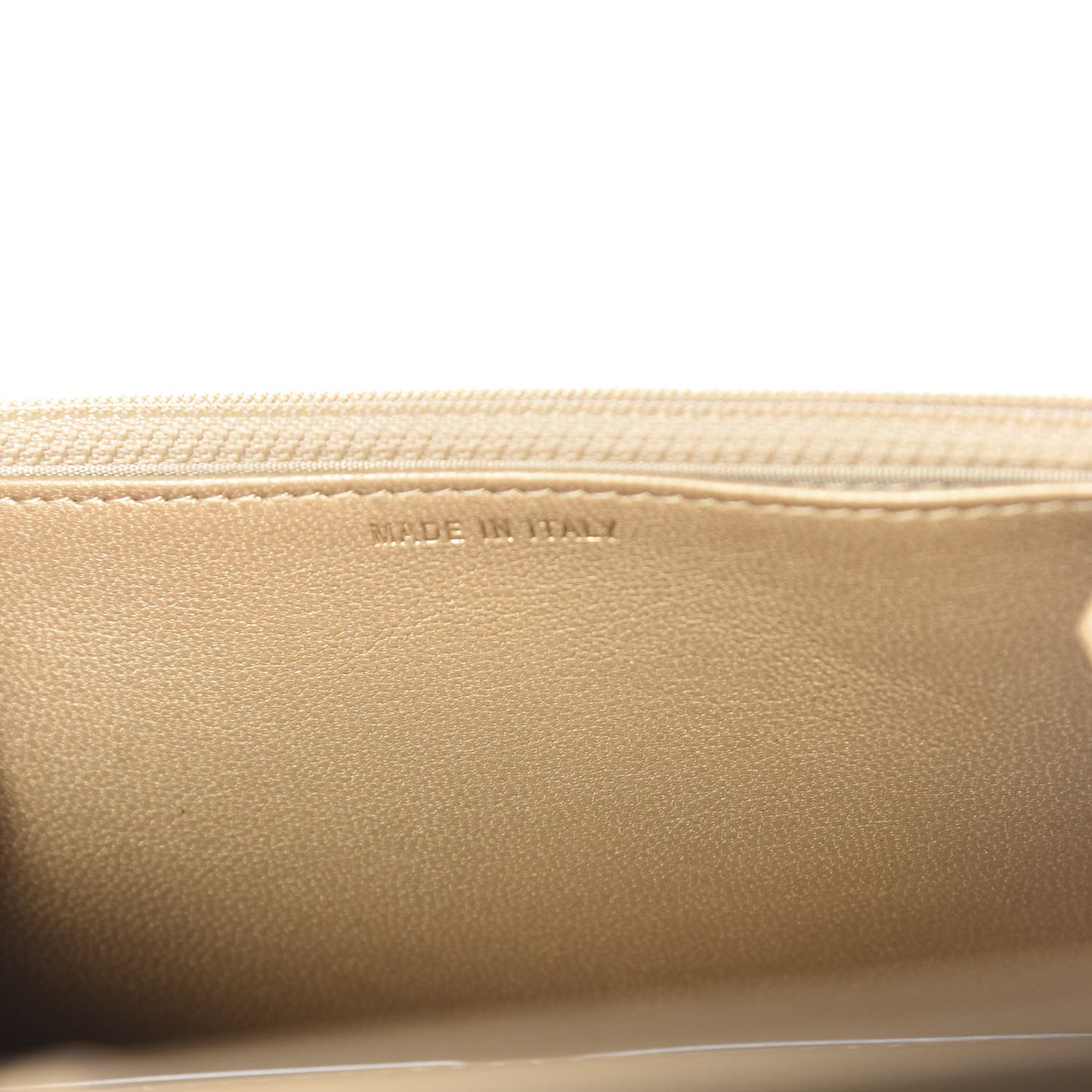 Metallic Goatskin Quilted 19 Wallet On Chain WOC Gold