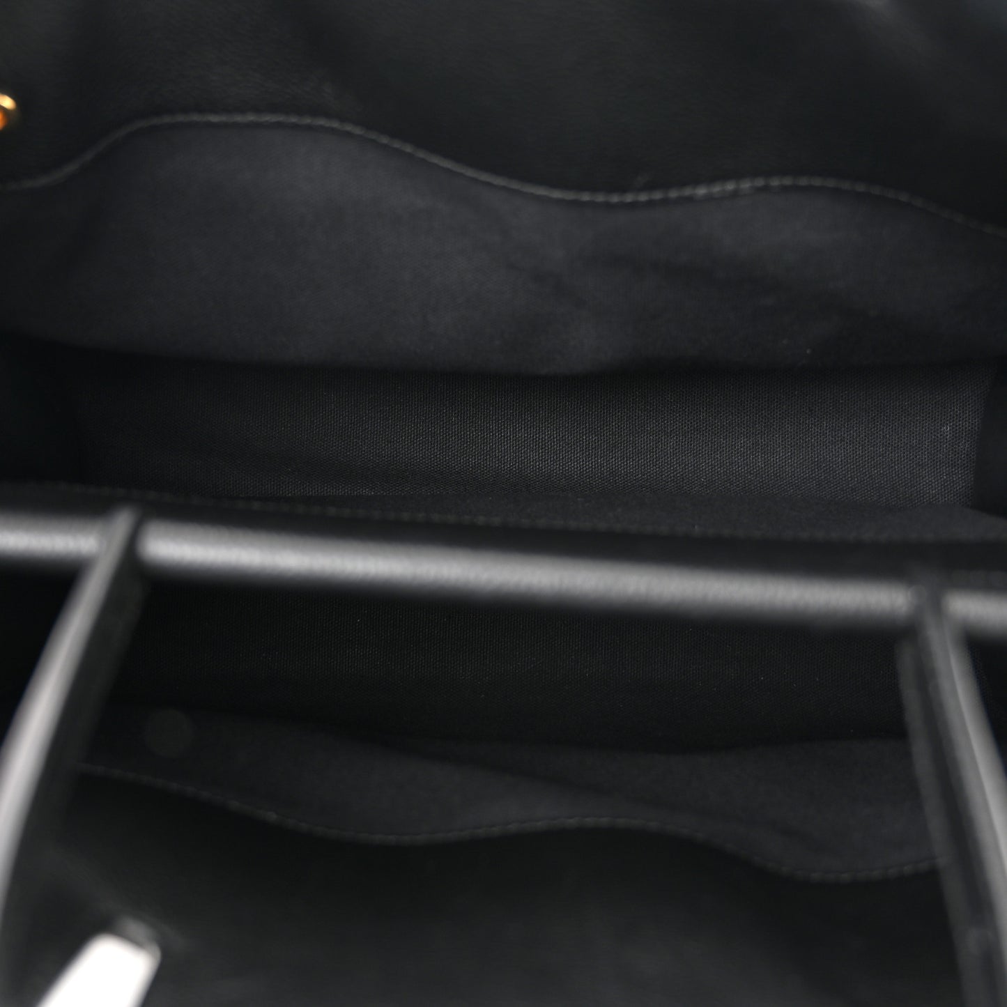 Grainy Calfskin Medium Title Bag Black