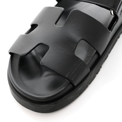 Hermes Calfskin Womens Chypre Sandals 39.5 Black 11 of 12