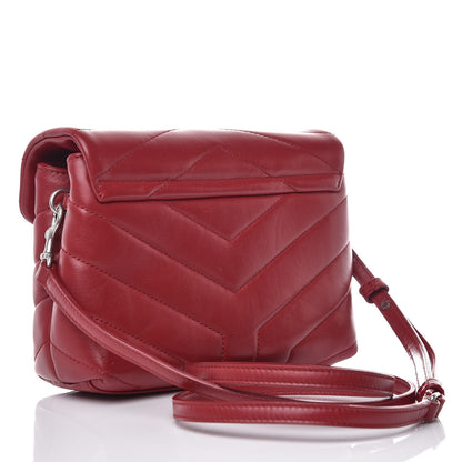 Saint Laurent Calfskin Y Quilted Monogram Toy Loulou Crossbody Bag New Lipstick Red 3 of 10