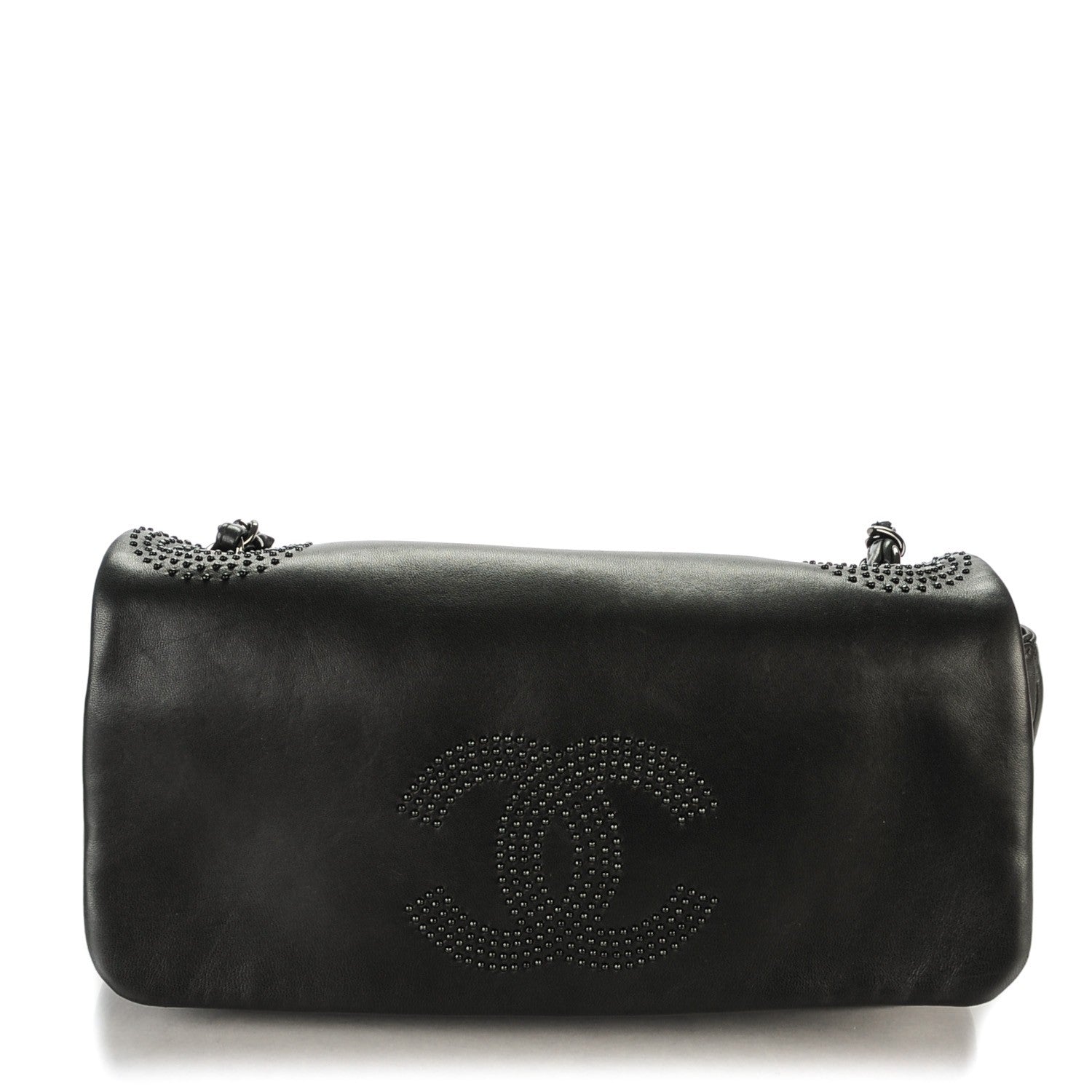 Chanel Lambskin Studded CC East West Flap Black 1 of 7