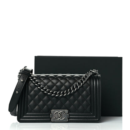 Chanel Caviar Quilted Medium Boy Flap Black 11 of 11