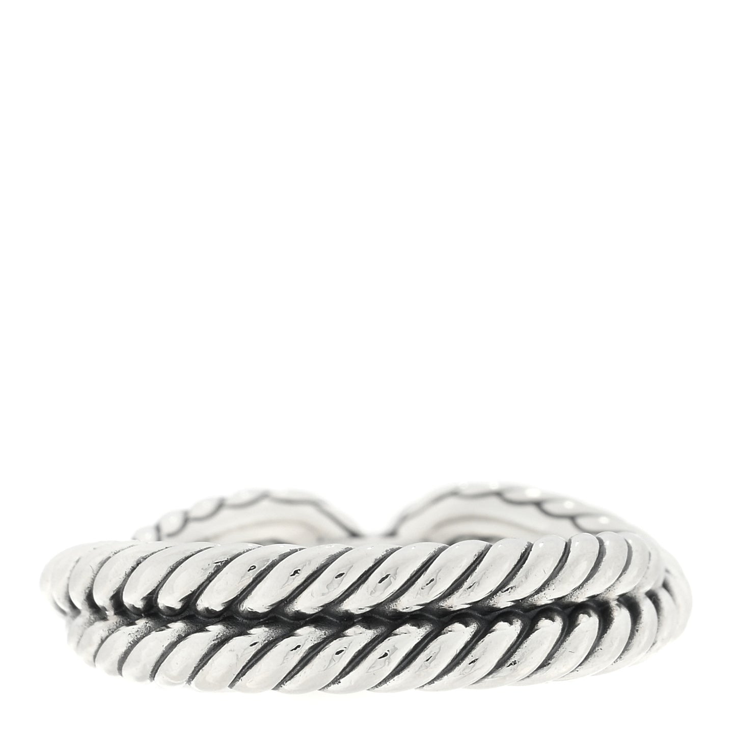 Sterling Silver Diamond Cable Loop Band Ring 56 7.5