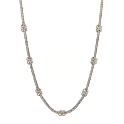 Chanel Metal CC Short Chain Necklace Silver 1 of 4