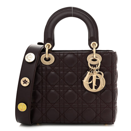 Christian Dior Lambskin Cannage Small Lucky Badges My Lady Dior Burgundy 1 of 11