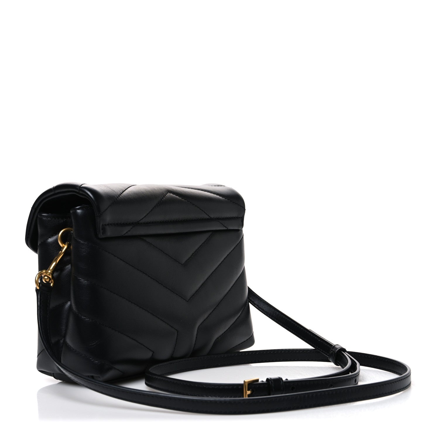 Saint Laurent Calfskin Y Quilted Monogram Toy Loulou Crossbody Bag Black 3 of 10
