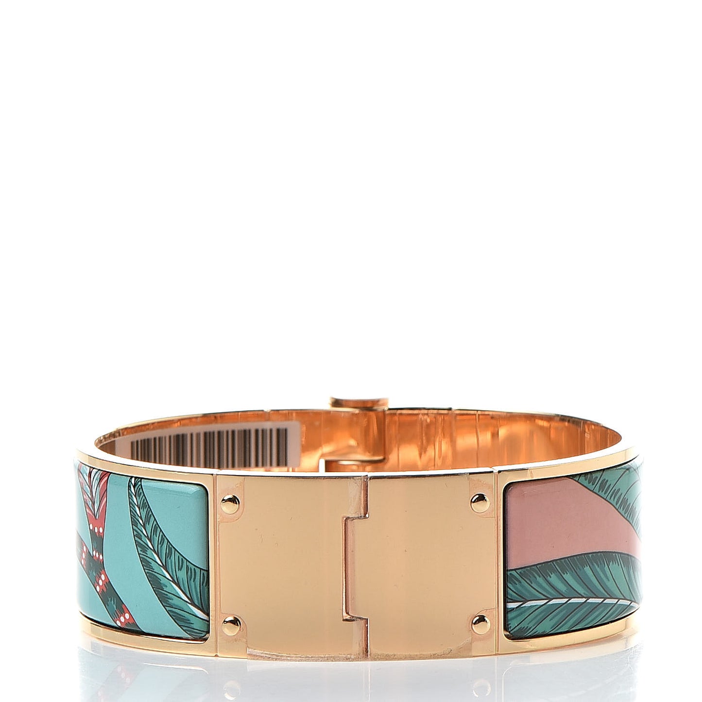 Enamel Printed Wide Charniere Savana Dance Hinged Bracelet M Baroque