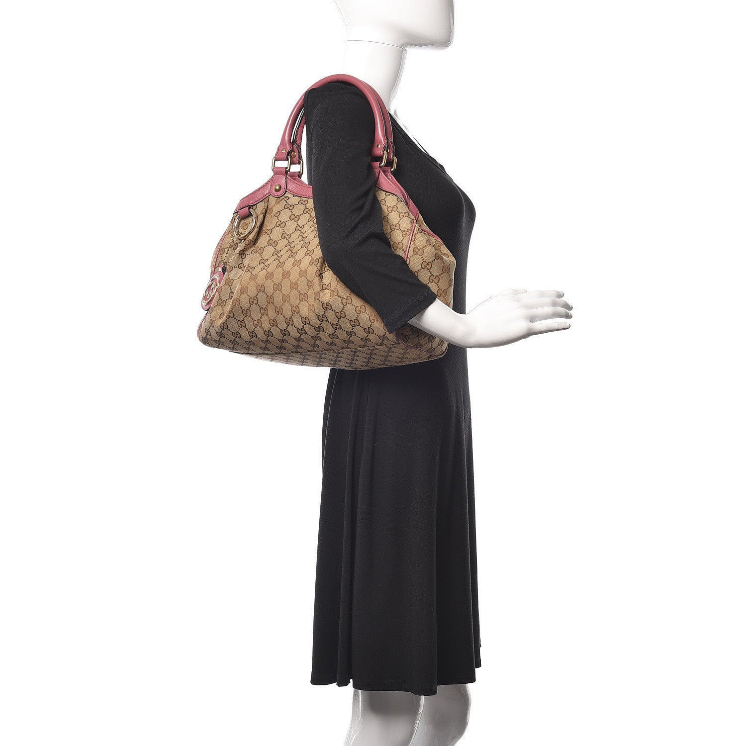 Gucci Monogram Margaux Calfskin Medium Sukey Tote Beige Ebony Vintage Rose 2 of 22