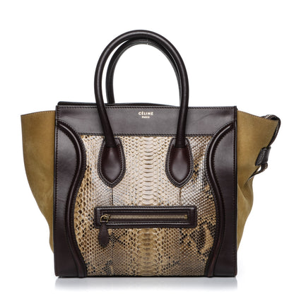 Celine Python Smooth Calfskin Mini Bi-Color Luggage Natural 1 of 8