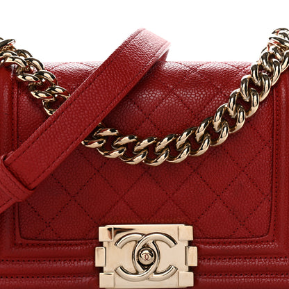 Chanel Caviar Quilted Small Boy Flap Red 9 of 12