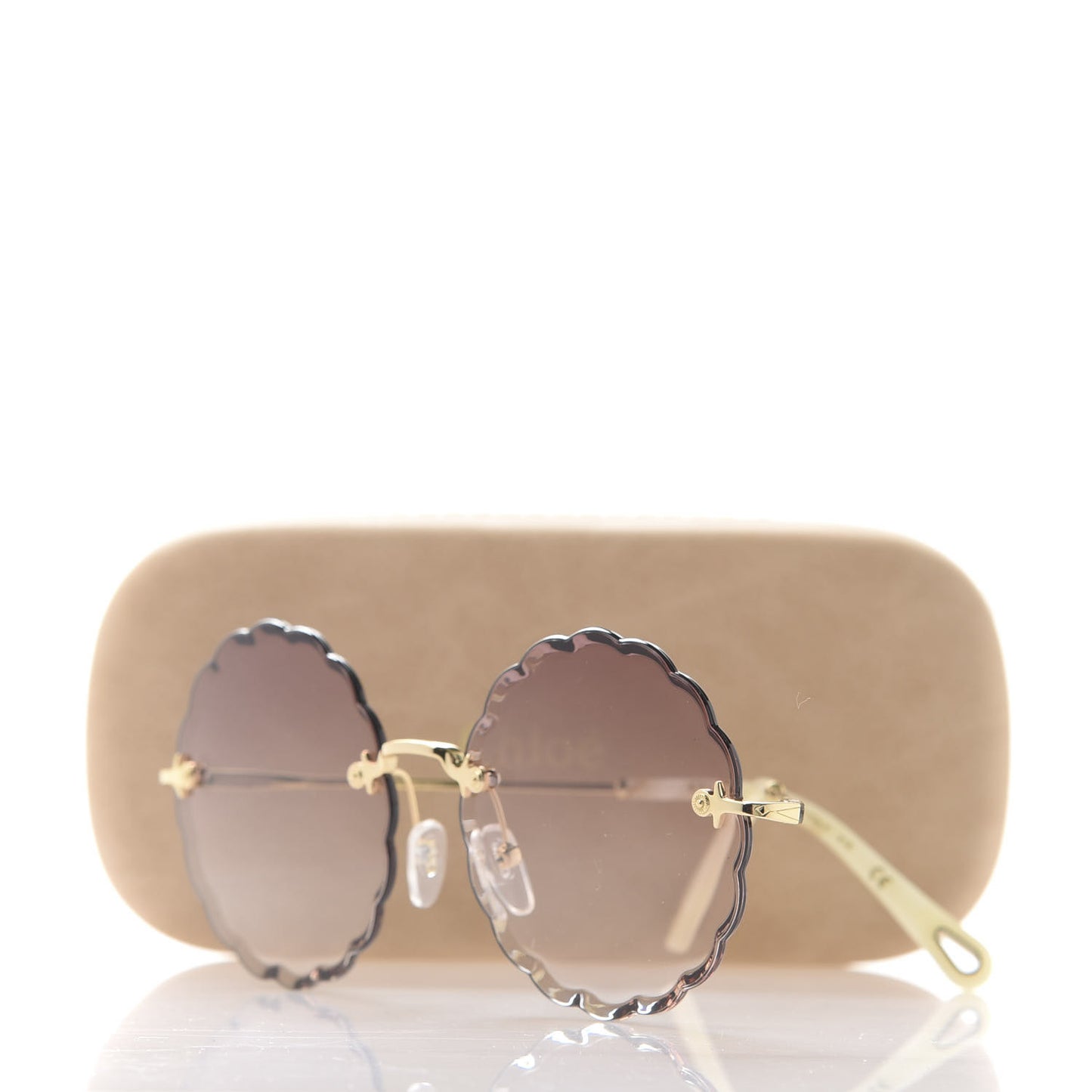 Rosie Bevelled Round Sunglasses CE142S Gold Gradient Coral