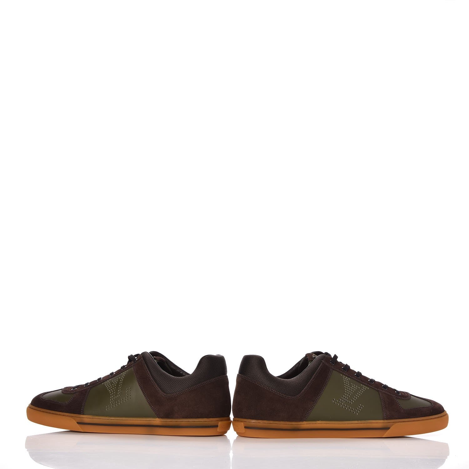 Louis Vuitton Suede Calfskin Dream On Sneakers 11 Brown Olive 5 of 11