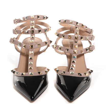 Valentino Garavani Patent Nappa Rockstud Ankle Strap 65mm Pumps 36 Black Poudre 2 of 7