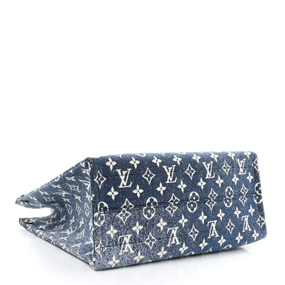 Louis Vuitton Monogram Jacquard Denim Onthego MM Bleu 4 of 10