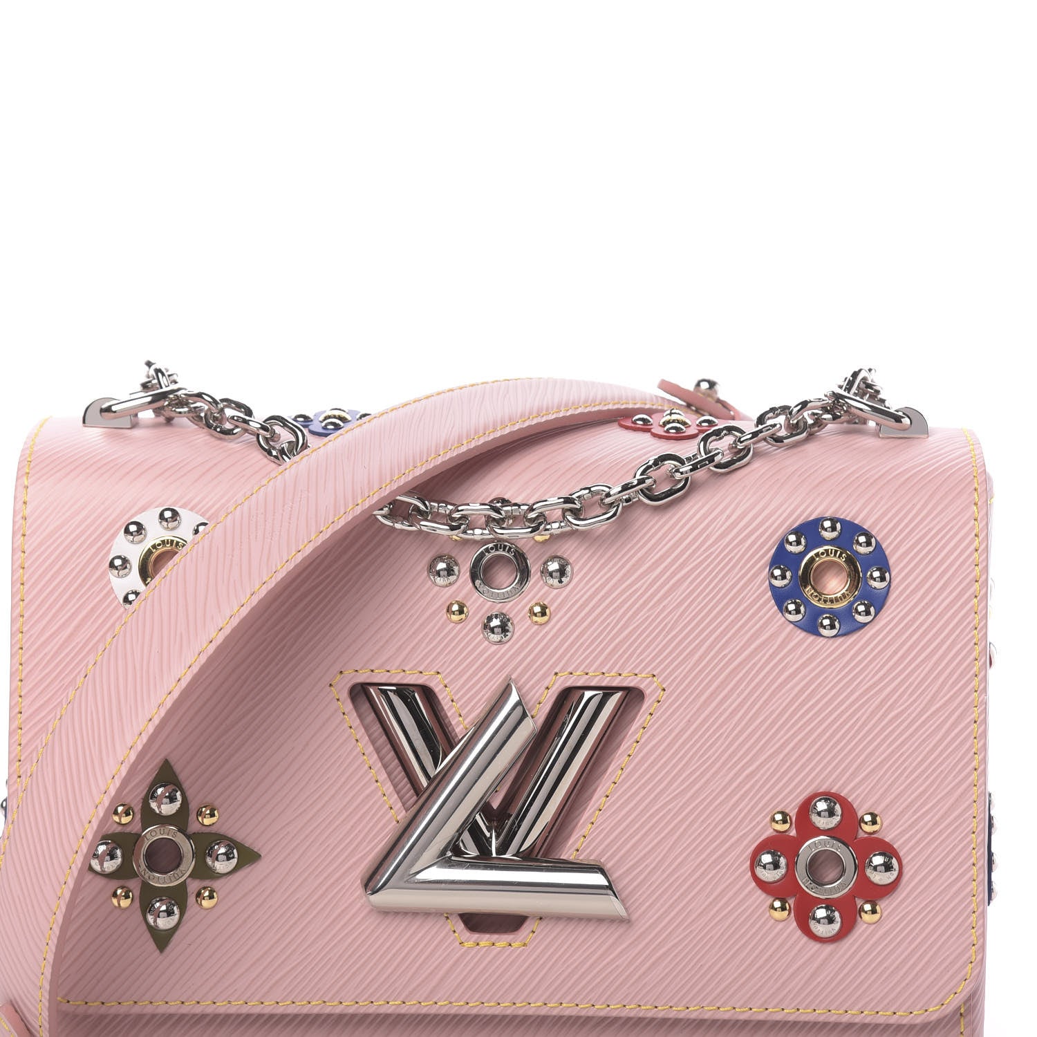 Louis Vuitton Epi Mechanical Flowers Twist Shoulder Bag MM Rose Ballerine 9 of 11