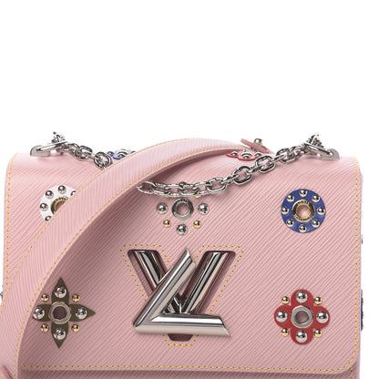 Louis Vuitton Epi Mechanical Flowers Twist Shoulder Bag MM Rose Ballerine 9 of 11