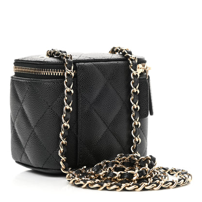 Chanel Caviar Quilted Mini Vanity Case With Chain Black 3 of 11