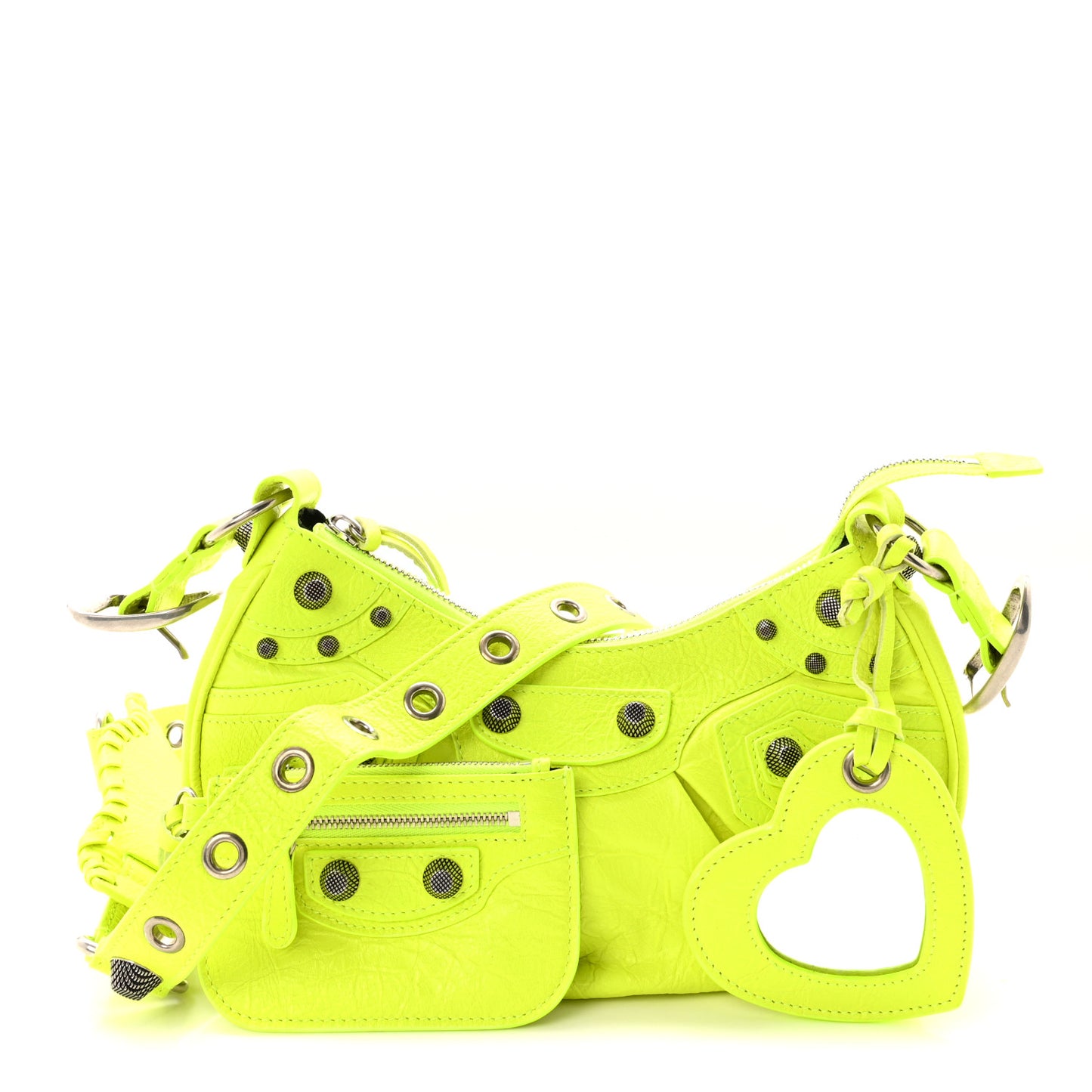 Agneau Arena Le Cagole Shoulder Bag XS Fluo Yellow