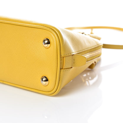 Prada Saffiano Lux Mini Promenade Tote Yellow 14 of 25