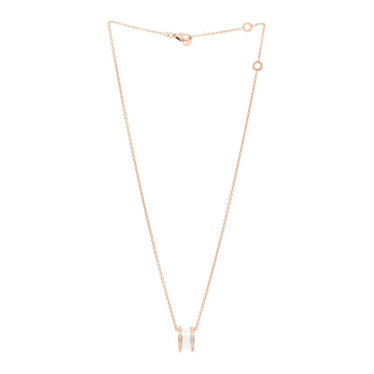 Bulgari 18K Rose Gold White Ceramic Diamond B.Zero1 Pendant Necklace 3 of 4