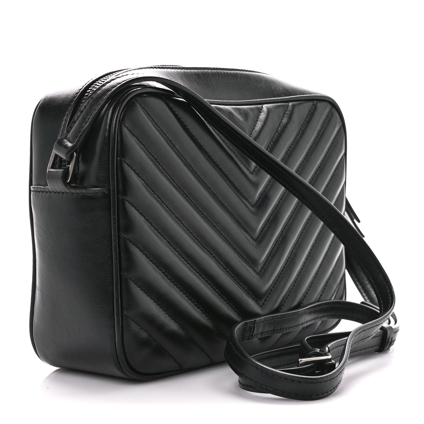 Calfskin Matelasse Monogram Lou Camera Bag Black