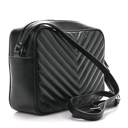 Saint Laurent Calfskin Matelasse Monogram Lou Camera Bag Black 3 of 12