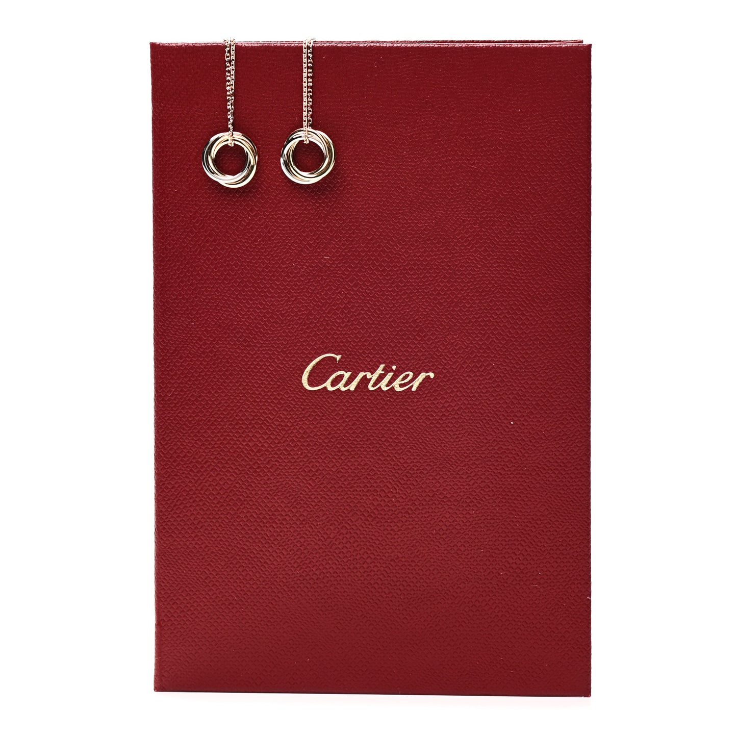 18K Pink Yellow White Gold Diamond Small Trinity Drop Earrings