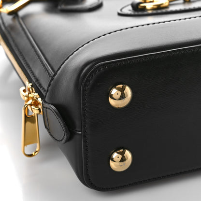 Gucci Boarded Plutone Calfskin Small Horsebit 1955 Top Handle Bag Black 7 of 8