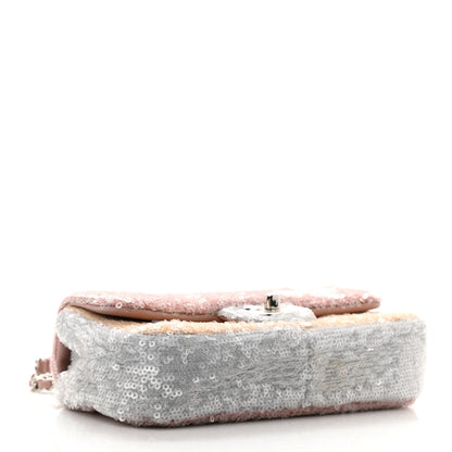 Chanel Sequin Mini Waterfall Flap Pink Blue Yellow 4 of 11