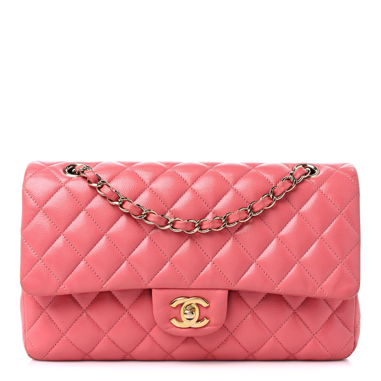 Chanel Caviar Quilted Medium Double Flap Pink 1 of 17