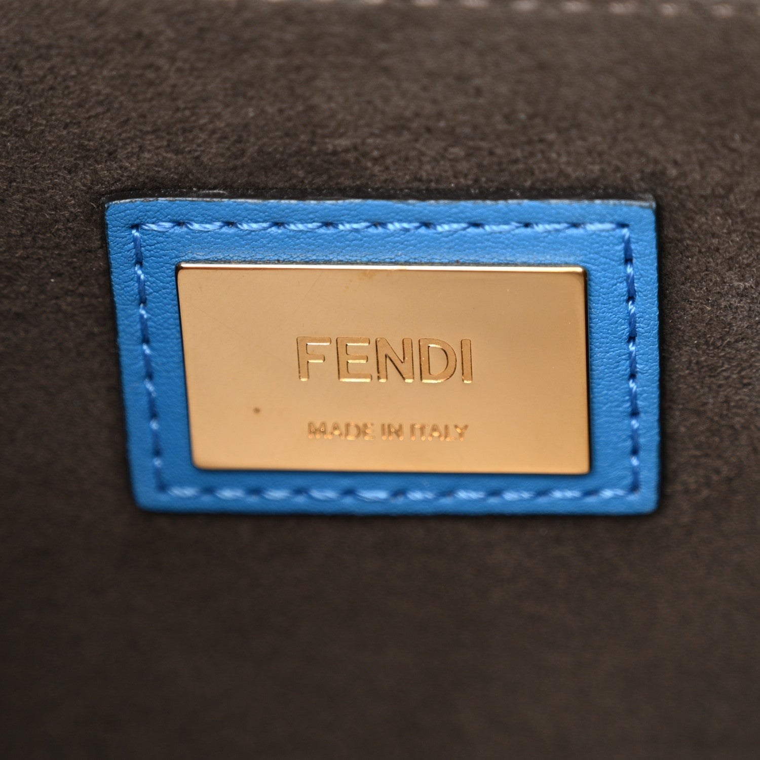 Fendi Vitello Seta Medium Peekaboo Iconic Satchel Blue Royal 7 of 12