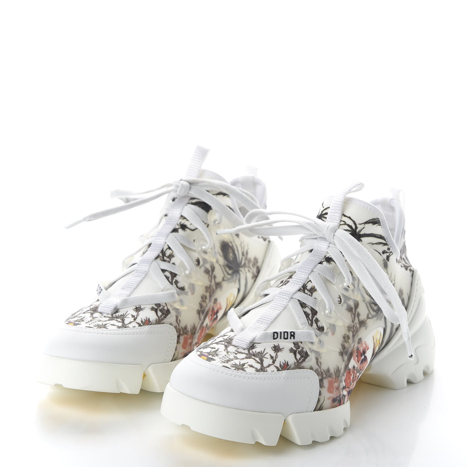 Christian Dior Neoprene Rubber Champetre Print Womens D-Connect Sneakers 37 White Multicolor 3 of 9