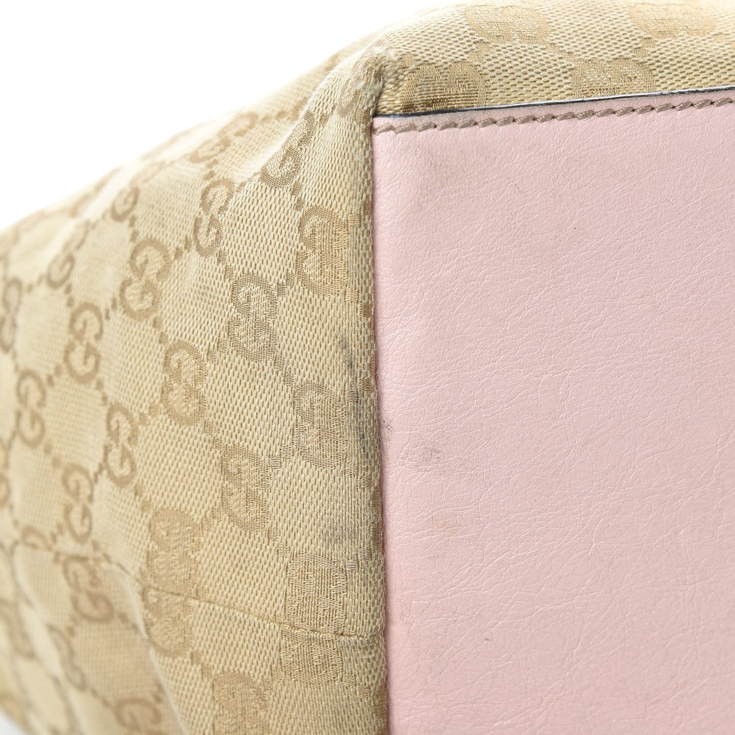 GG Monogram Medium Web Handle Bucket Tote Pink Blue