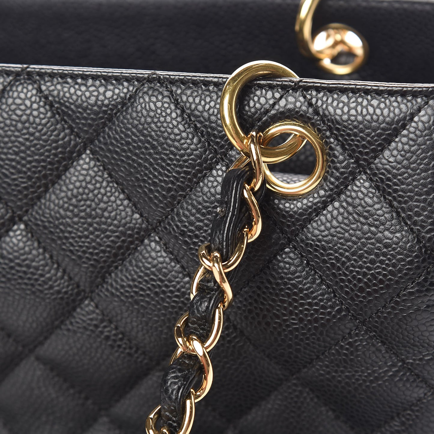 Caviar Quilted Petit Timeless Tote PTT Black