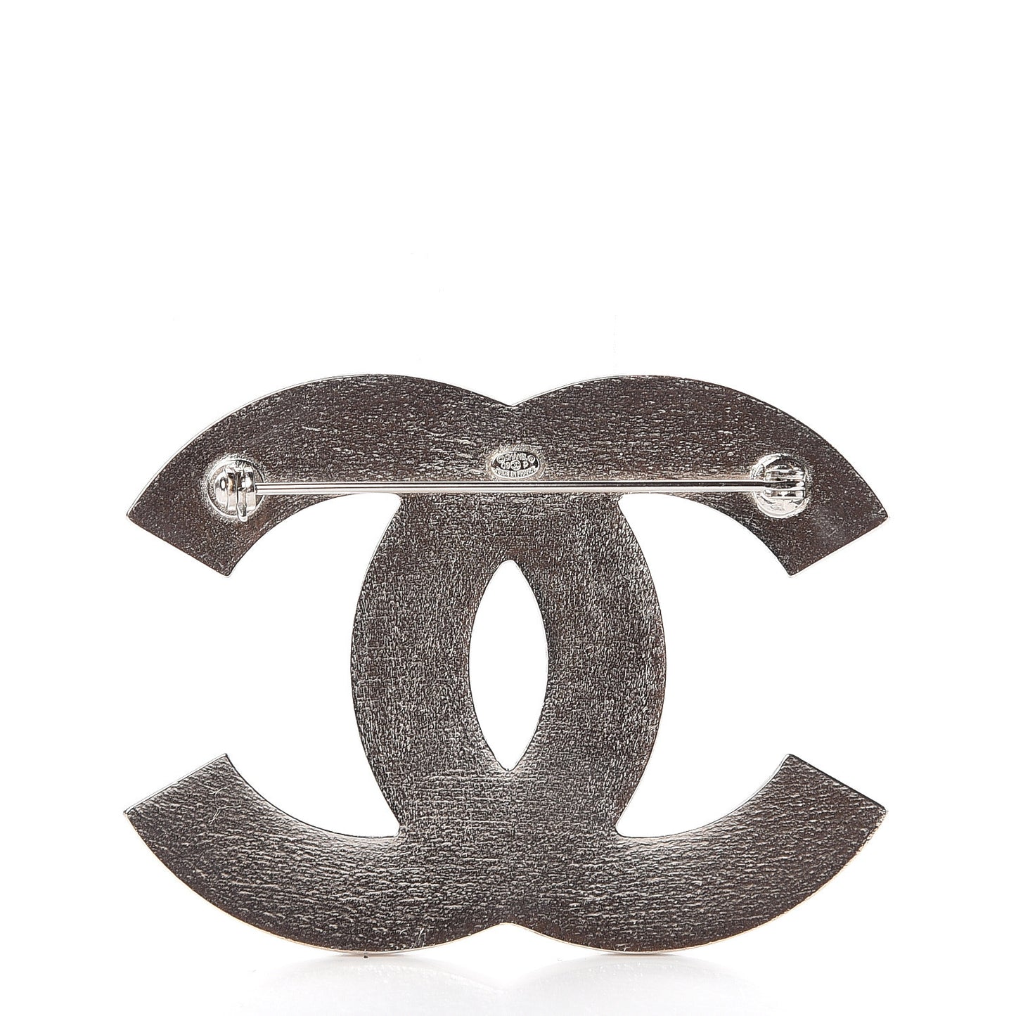Chain CC Large Brooch Silver