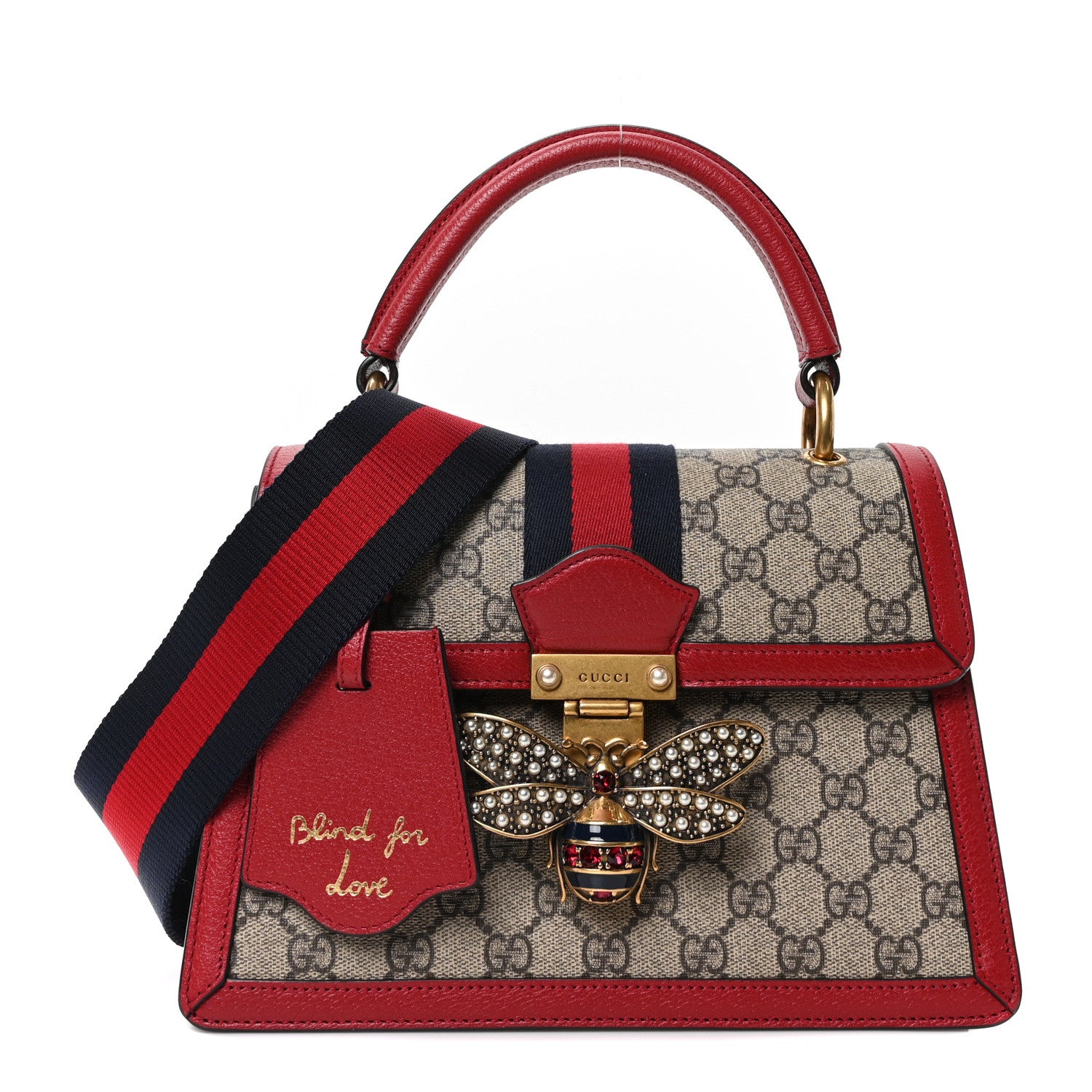 Gucci GG Supreme Monogram Small Queen Margaret Top Handle Bag Red 1 of 10