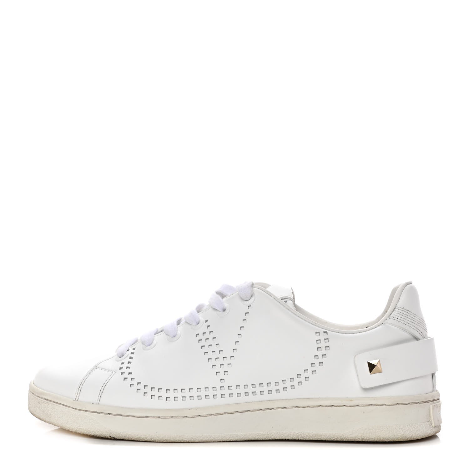 Valentino Garavani Calfskin Womens Backnet Sneakers 37.5 White 1 of 20