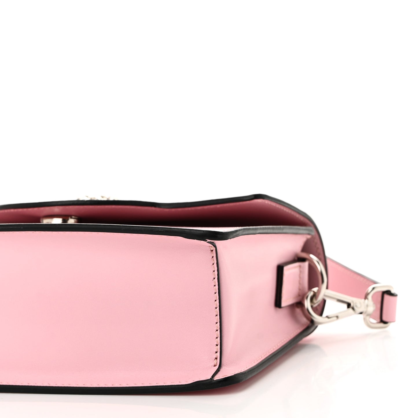 Shiny Calfskin La Medusa Small Top Handle Shoulder Bag Pink