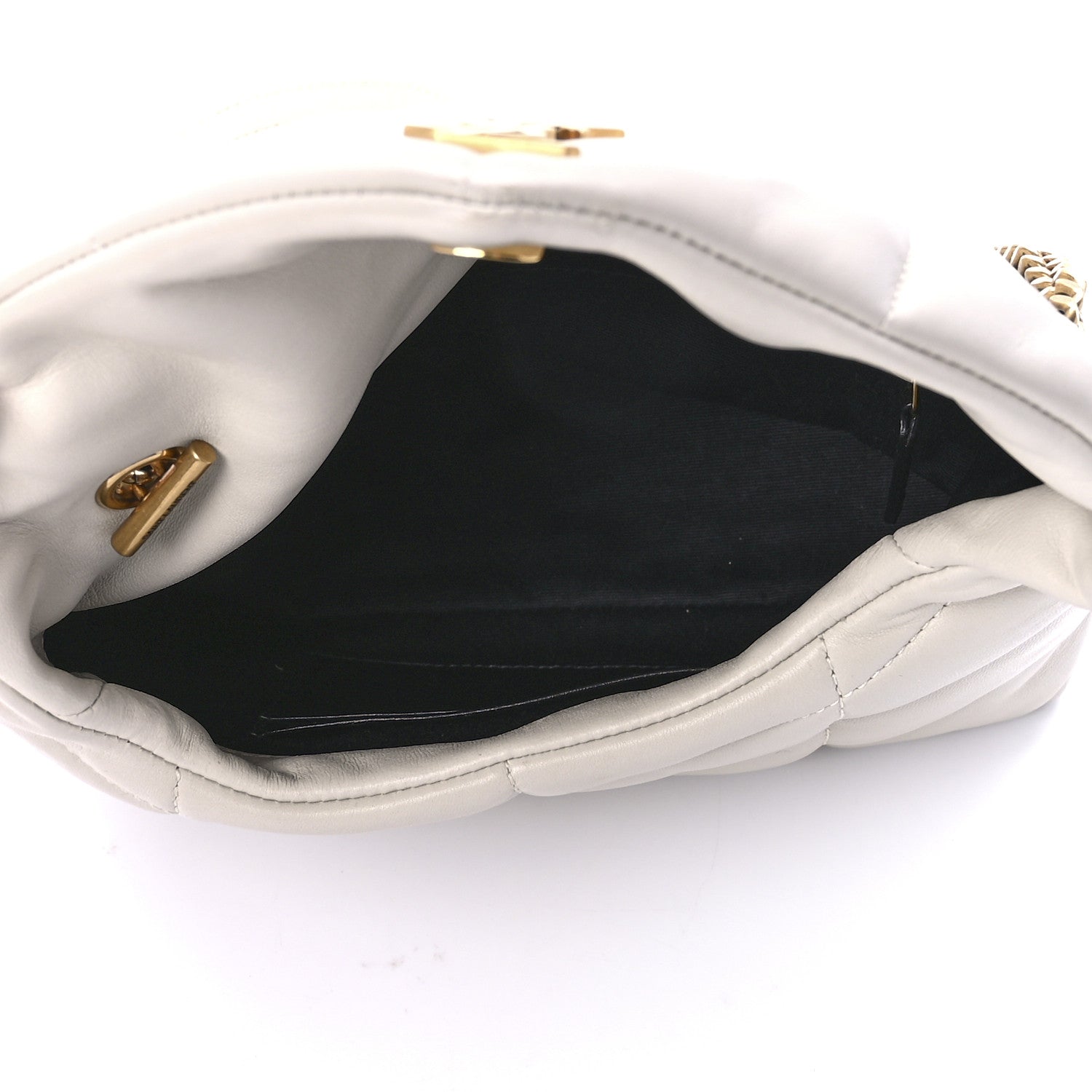 Saint Laurent Lambskin Quilted Toy Loulou Puffer Monogram Chain Satchel Crema Soft 5 of 12
