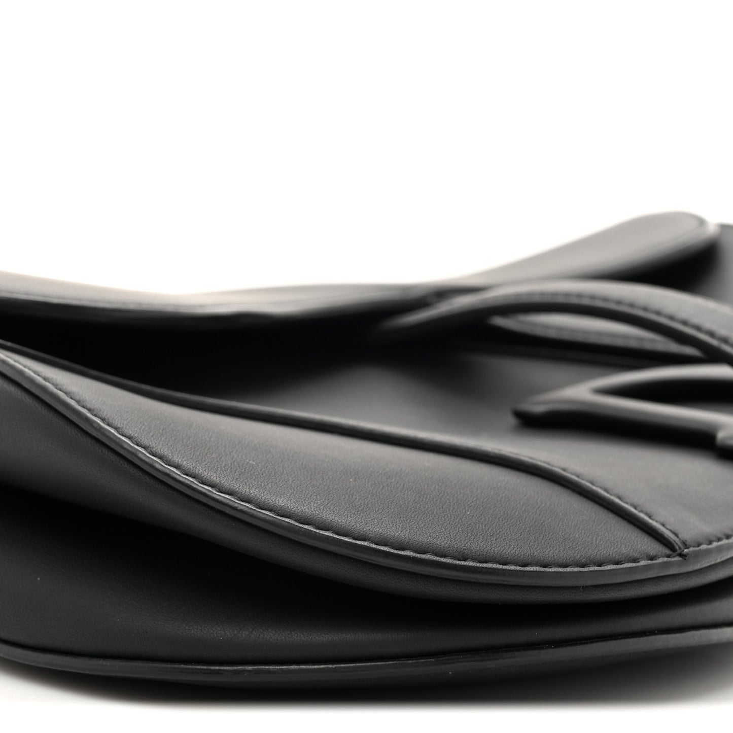 Ultra Matte Calfskin Saddle Bag Black